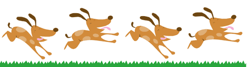 picture of frolicking dogs